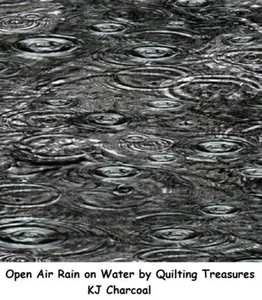 Open Air Rain on Water BTY cotton Quilt fabric Quilting Treasures JK Charcoal  - Picture 1 of 4