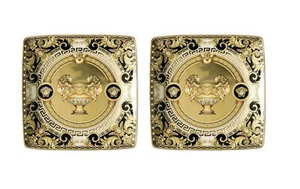 VERSACE BY ROSENTHAL PRESTIGE GALA CANAPE DISH PAIR #403637-15253 BRAND NIB F/SH - Picture 1 of 2