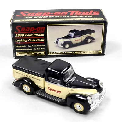 Liverty Classic Snap-on Die Cast Locking Coin Bank 1940 Ford Pickup Truck 1/25 - Image 1 of 4
