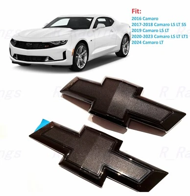 Emblemas de pajarita negros brillantes delanteros traseros aptos para Chevrolet Camaro 2016-2024 personalizados Foto 1 de 4