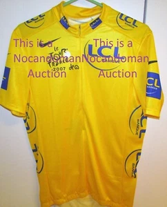 2007 TOUR DE FRANCE XL TEAM YELLOW LEADER JERSEY NIKE LCL BANQUE BANK SHIRT 2023 - Foto 1 di 4