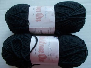 James C. Brett Cotton On DK cotton blend yarn, Black, lot of 2 (158 yds ea) - Picture 1 of 2