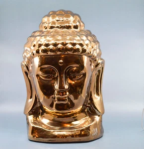 Large ceramic, darkgold tone,Buddha head, 17 inches tall - Picture 1 of 7