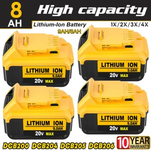 1-4 Pack 9.0AH 8.0AH for Dewalt 20V Max Lithium Battery DCB206-2 DCB205 DCB200 - Picture 1 of 28