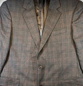 Chaqueta Abrigo Deportivo Suave Pata de Gallo Cuadros Lana Cachemira Italia Brooks Brothers 44L - Imagen 1 de 9