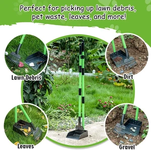 Hundekot Schaufel Set 2 in 1 Haustierkot mit langem Griff 28" Picker Oberteil und Tablett - Bild 1 von 7