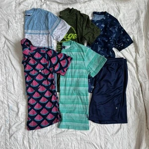 Boys size 8 10 casual bundle t shirts shorts athleisure summer stripes camo - Picture 1 of 8