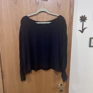 Athleta All Around Ruched Long Sleeve Top Size 3XL BLACK Athleisure Gym NWT - Picture 1 of 15