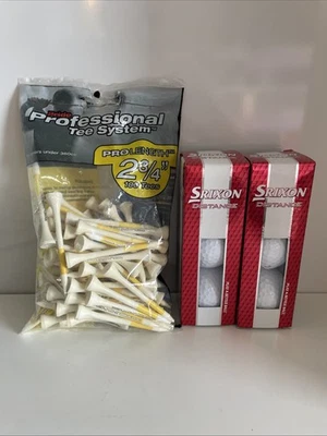 Srixon Distance Golf Balls 2 X 3 Pack And 75 Wooden Tees - All New - Image 1 of 4