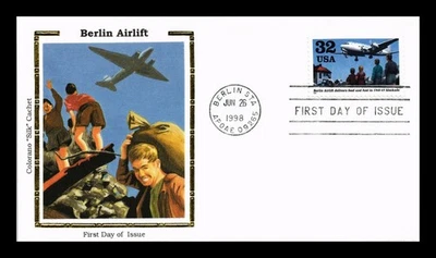 US COVER WWII BERLIN AIRLIFT 50TH ANNIVERSARY FDC COLORANO SILK CACHET - Image 1 of 2