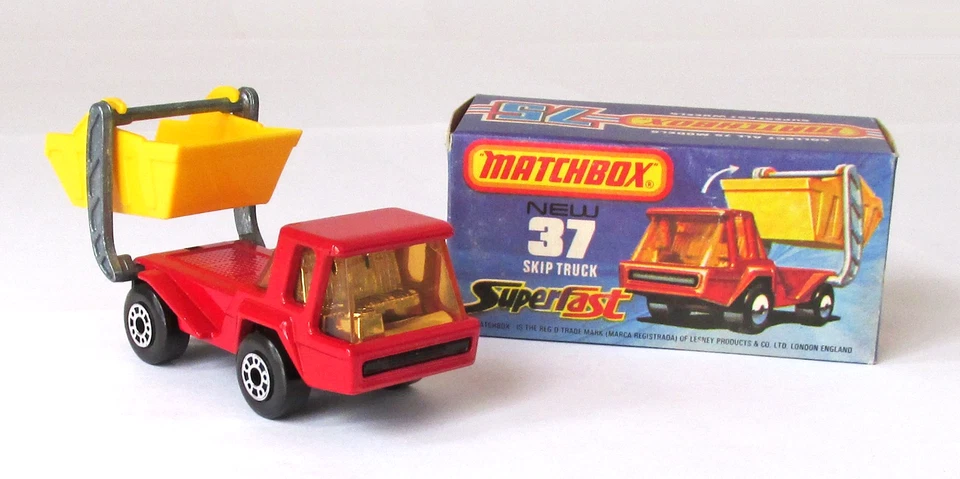 Винтажный Lesney Matchbox Superfast #37 Skip Truck ПОЧТИ КАК НОВЫЙ В ОРИГИНАЛЬНОЙ КОРОБКЕ 1976 - Изображение 1 из 4