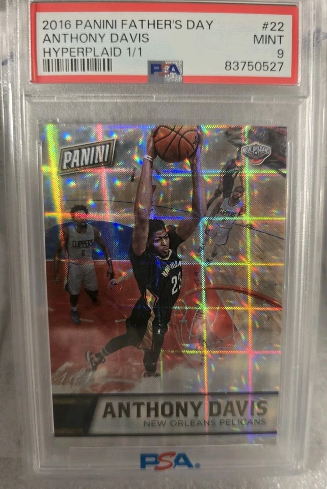 Anthony Davis 1/1!!! 2016 Father Day Hyperplaid PSA 9 - Image 1 of 4