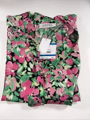 Blusa para mujer Kasper clásica drapeada negra multicolor talla: XL ¡NUEVA! Foto 1 de 4