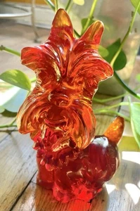 Red Vintage MCM Lucite Scottie Dog Figurine Scottish Terrier 6x4 - Picture 1 of 6