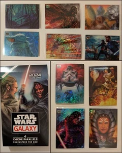 Topps Chrome Star Wars Galaxy 2024 10 Mini Diamond Refractors + Empty Box - Picture 1 of 11