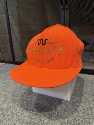 Gorra gorra vintage King Ranch Hunter naranja lisa a presión hecha en EE. UU. talla única Foto 1 de 4