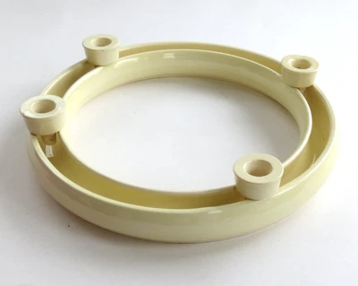 VINTAGE KERAMIK ADVENTSKRANZ RUND SCHALE mit 4 KERZENHALTER SAMMELOBJEKT - Bild 1 von 4