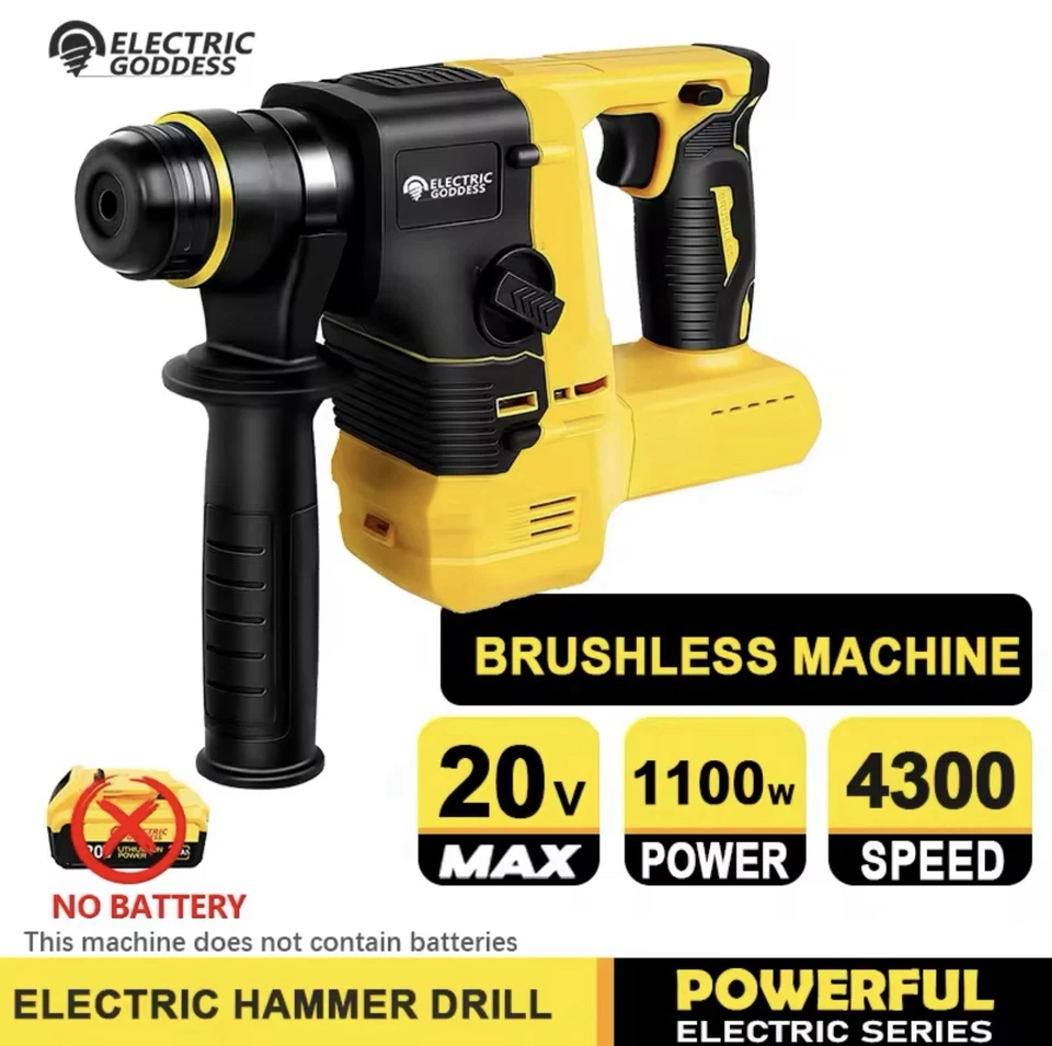 Electric Goddess Cordless Hammer SDS Rotary Drill For Dewalt 18V Batteries - Image 1 of 4