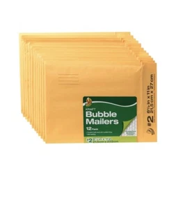Correos de burbujas Duck Brand Kraft, #2, (8,5x 11"" auto-sellado, paquete de 12 - Imagen 1 de 5