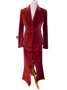 Velour womens Suit Body By Victoria Secret Red Size 0 Christie Fit Holiday - Picture 1 of 9