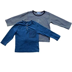 Shirts Lot of 2 Boys Toddler size 4 Blue Petits Coeurs A La Mer Art Class - Picture 1 of 12