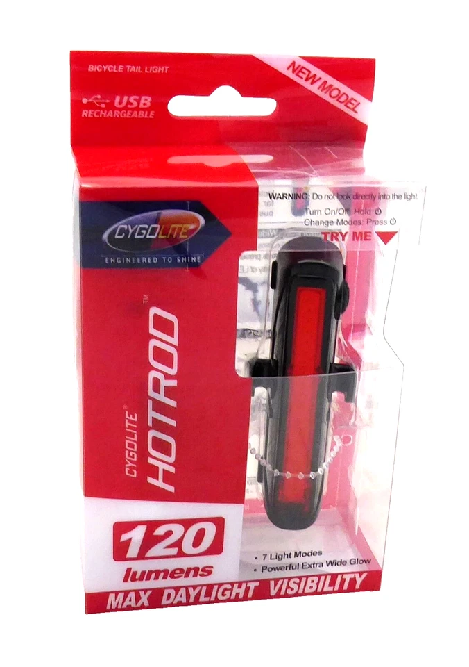 Cygolite Hotrod 120 USB Rechargable Taillight: Black - Image 1 of 1
