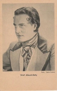 Tarjeta de autógrafo Wolf Abach-Retty Ross-Verlag Burgtheater película muda - Imagen 1 de 1