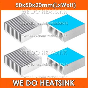 Radiateur refroidisseur grand dissipateur thermique argent épais 50x50x20mm avec tampon adhésif thermique - Photo 1/5