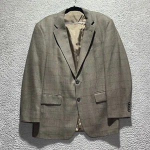 Oscar De La Renta Men's Sz 42R Brown Blazer Cashmere Lambswool 2 Button Jacket - Picture 1 of 9