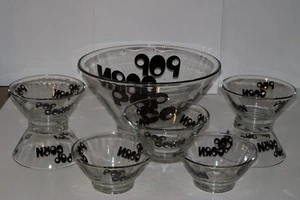 Vintage MCM Retro Popcorn Serving Bowls (Set of 8) c. 1970s WHEATON GLASS - Picture 1 of 12