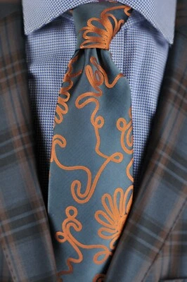 Corbata Lord R Colton Masterworks - Corbata Kavala de piel de tiburón y seda de cobre - Nueva Foto 1 de 4