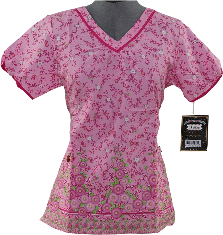 NEW WOMEN MARY ENGELBREIT DESIGNER SCRUB TOP M3057 ROUND V-NECK UNIFORM XS - L - Image 1 of 1
