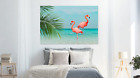 Beautiful Flemingos Beach Painting Print Home Decor Wall Art Choose Your Size