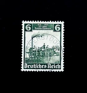 GERMANY Stamp - 1935 1st Locomotive Railroad Train 6pfg SOTN Oberstdorf r81 - Picture 1 of 2