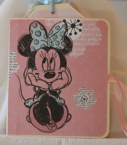 Minnie Mouse File Folder Mini Album Folio with Autograph Tags - Picture 1 of 8