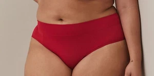 NEU SEXY BBW MODE XXX SCHÖNES ATMENDES MITTELHOHES HIPSTER-HÖSCHEN rot - Bild 1 von 5