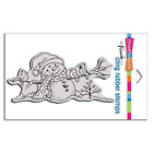 Stampendous Mini Slimline Cling Rubber Stamp: Snowman Branch Csm110 Cardmaking