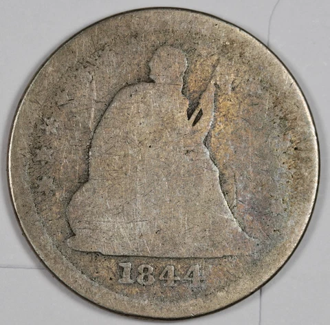 1844-o Liberty Seated Quarter.  Circulated.  181018 Cover