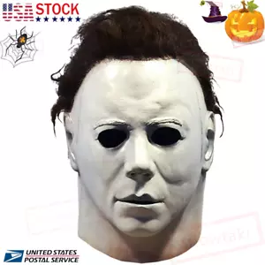 Michael Myers Mask Halloween Full Head Scary Horror Murderer Cosplay-Adult Size - Picture 1 of 4