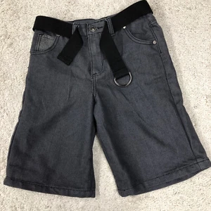 Red Ape Apparel Boy's Size 12 Gray Denim Bermuda Shorts w/ Black Belt - Picture 1 of 8