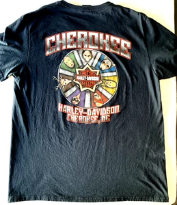 New W/out Tags Harley Davidson Cherokee NC Native American Shirt XL 2 Sided - Picture 1 of 7