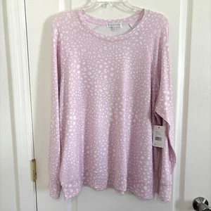 Pigiama PJ Salvage Cheetah Top Peachy Loungewear camicia da notte lilla taglia 1X NUOVO - Foto 1 di 4