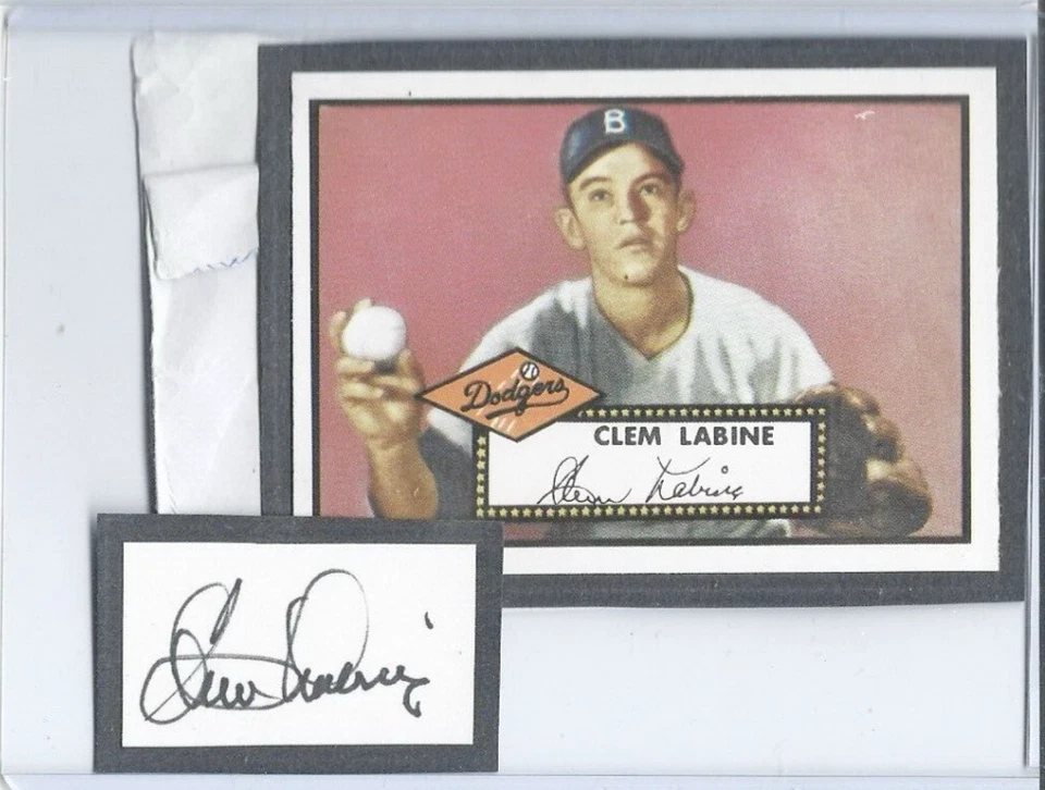Clem Labine Brooklyn Los Angeles Dodgers 1952 Topps Reprint w/Auth Auto pass PSA - Image 1 of 1