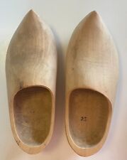 Hand Carved Dutch Wooden Shoes/Clogs Unpainted, 11"x5"x5"