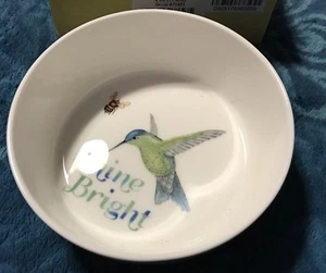 Lenox Butterfly Meadow Sentiment Serving Bowl Hummingbird 4.5” Shine Bright - Picture 1 of 4