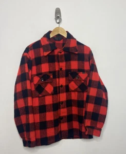 VTG 70's LWL Sport Chief Wool Thick Shirt Jacket Shacket Buffalo  Plaid Mens S  - Picture 1 of 7