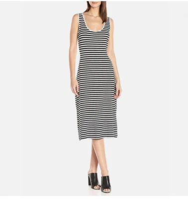 NEW Rebecca Minkoff Womens Vallejo Tank Midi Dress Size M Striped Resort Stretch - Image 1 of 4