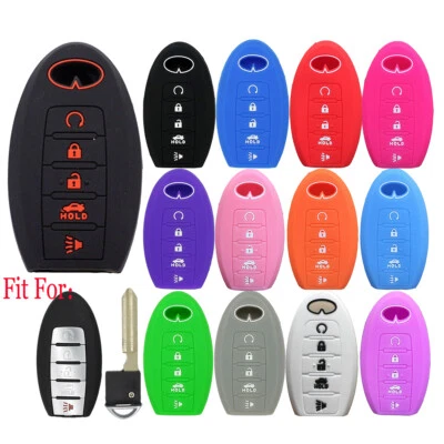 Fit Infiniti QX50 QX60 5 Button Remote Smart Key Fob Silicone Skin Case Cover - Image 1 of 4