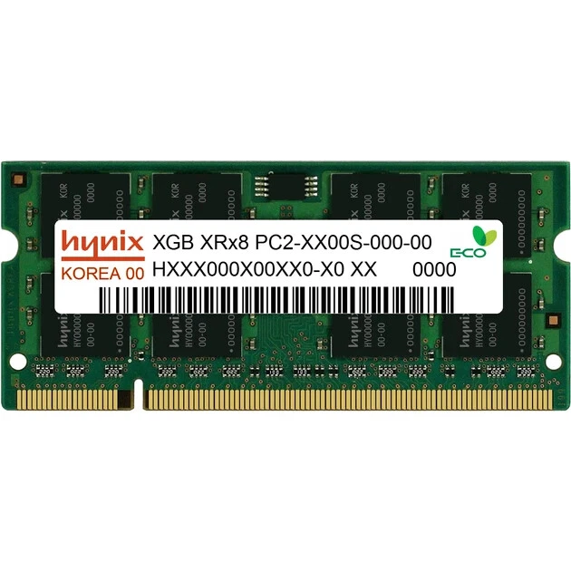 RAM Hynix  512MB DDR2 533Mhz  PC2-4200S SO-DIMM HYMP564S64P6-C4 - Immagine 1 di 1