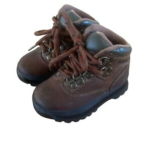 Timberland Leather Boots Baby Toddler Size 5M Brown Lace Up
